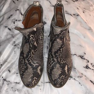 Lucky Brand snakeskin booties
